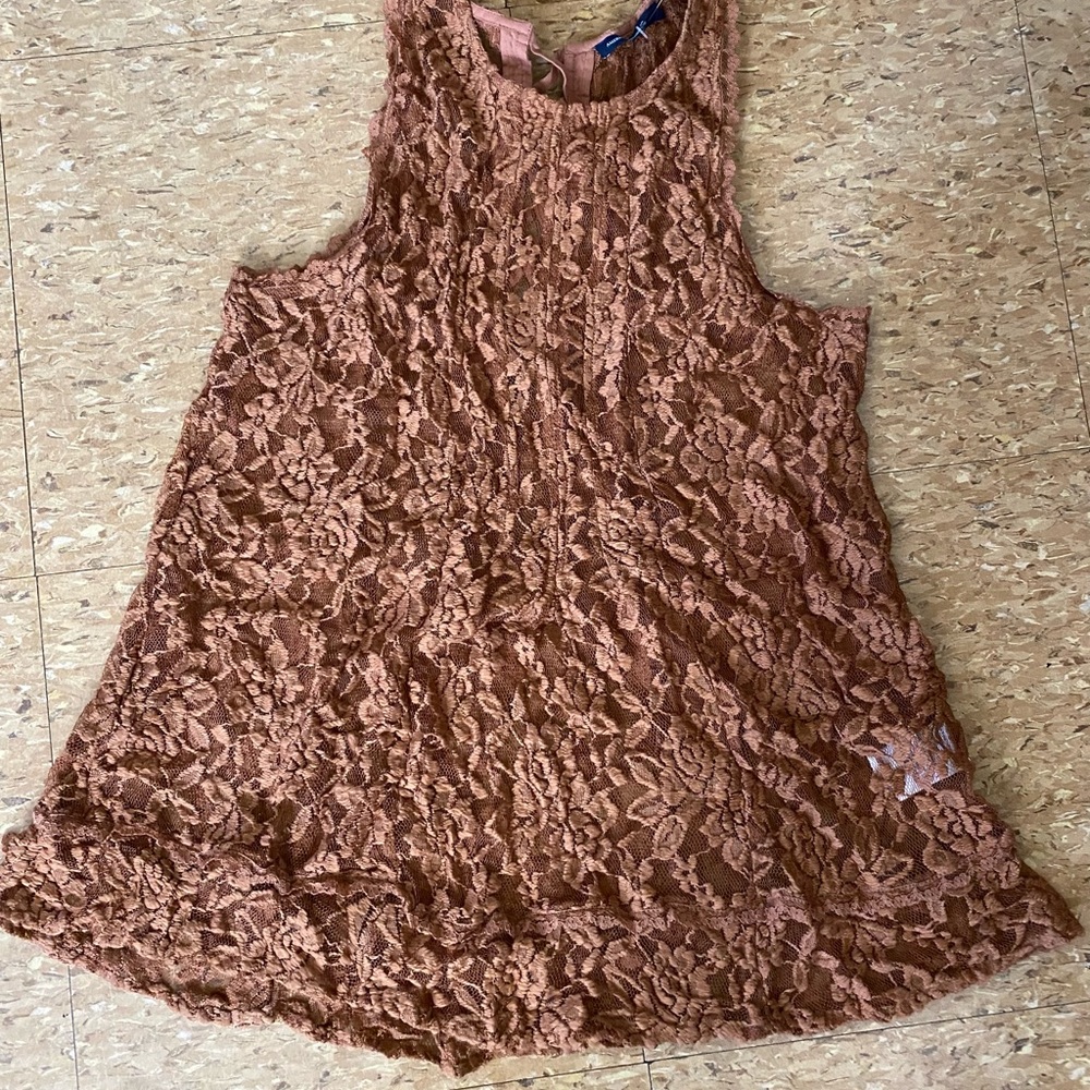 NWT American Eagle lace top burnt orange XS